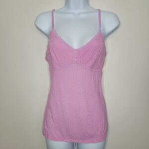 Vintage y2k Soft Sensations pink polka dot dainty feminine babydoll top size M